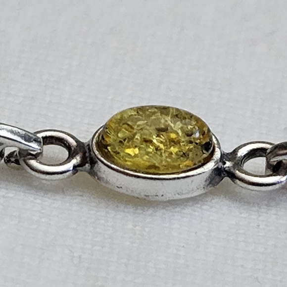 Baltic Amber multi color emerald fine 925 Sterling silver Link Bracelet - Picture 8 of 15
